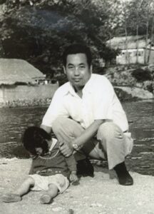 A black and white picture of a man