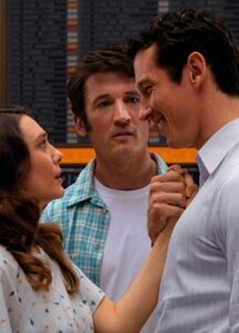 Three people all facing each other