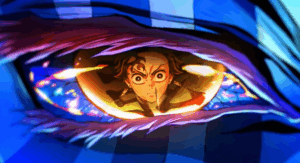 A person inside an eye.