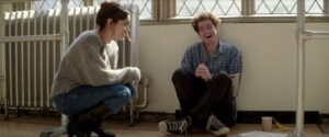 VANESSA HUDGENS as KARESSA, ANDREW GARFIELD as JONATHAN LARSON