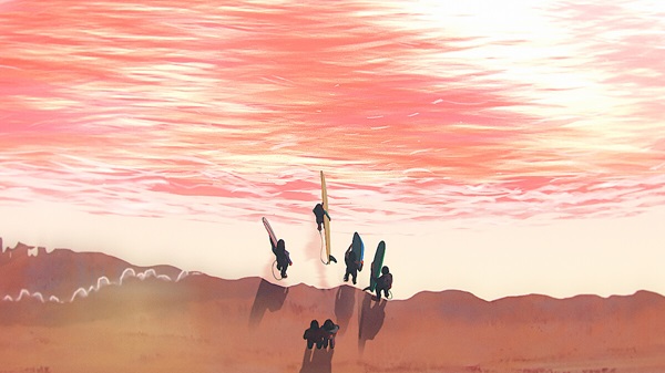 Animation rendition of a beach